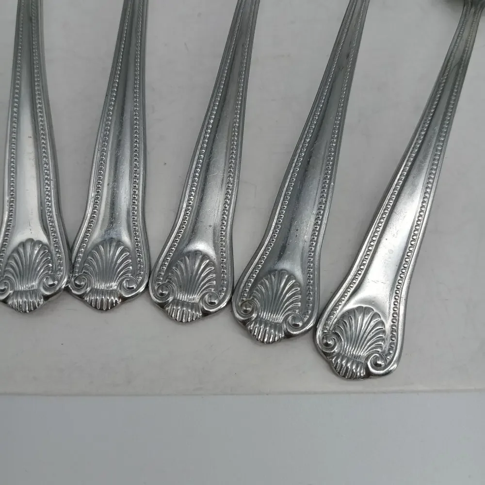 8X Tsp TOWLE Supreme STUART SHELL Stainless Teaspoons